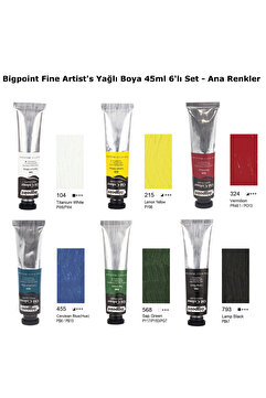 Bigpoint Fine Artist's Yağlı Boya 45ml 6'lı Set Ana Renkler - Çok Renkli - Evde Eğitim