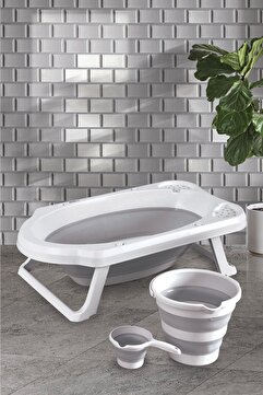 Zuu Baby Gri Katlanır Banyo Seti
