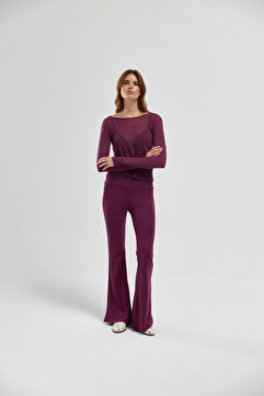 SimpleCo Clothes and More Soft Skin Touch Megha İspanyol Paça Eşofman Altı