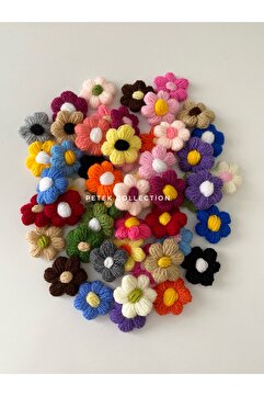 Petek Collection Örgü Papatya Renkli Motif Çiçekler (10’lu paket)