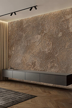 dreamwall Kahverengi Doku Görünümlü Minimalist Tekstil Duvar Kağıdı