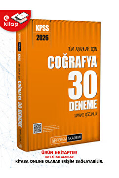 Pegem Akademi Yayıncılık 2026 KPSS Tüm Adaylar İçin Coğrafya Tamamı Çözümlü 30 E-Deneme