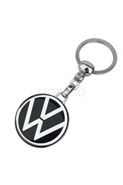 MOZOKO Yüksek Kaliteli Siyah Volkswagen Logolu Damla Baskılı Şık Hediyelik Araç Anahtarlığı