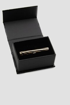 Abbate 98007 Gold Siyah Erkek Kravat İğnesi