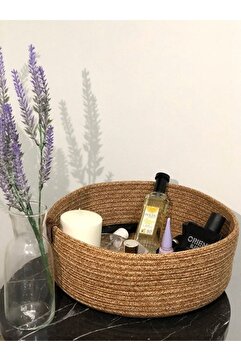 BEVEZ HOME Bohça, Çok Amaçlı Sepet, Banyo Ve Mutfak Organizeri Hasır 25x10