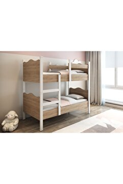 Patiko Furniture Çift Katlı Ikiye Ayrılabilir Lüks Ranza (90x190)