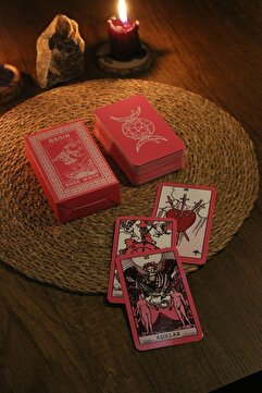 Paganca Pembe Cadı Tarot Destesi 78 Kart - Arındırma Kesesi - Demet Tütsü