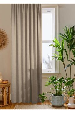 home color home Bej Petek Kadife Dokulu Fon Perde Düz Dikişli Ekstrafor Büzgü 1.sınıf Kalite