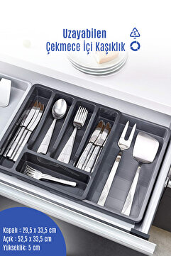 GRİMOR Life Uzayabilen Ayarlanabilir Pratik Çekmece Içi Kayar Kaşıklık