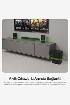 Mikado MD-SBT35 SonicBar Siyah 160W RMS BT+AUX+USB+HDMI/OPTICAL Ev Sinema Soundbar Speaker