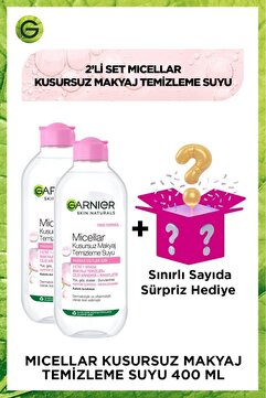 Garnier 2'li Garnier 400 ml Kusursuz Makyaj Temizleyici Micellar + Sürpriz Kutu Hediye