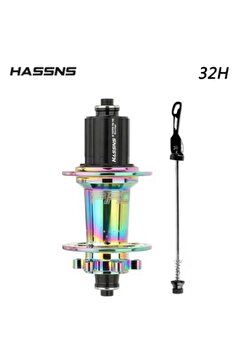 SARİSSA BİSİKLET Hassns Pro 7 Rainbow Bisiklet Göbek Seti Ön Arka Kaset Göbek Seti 32 Delik 6 Vida Qr Mandal