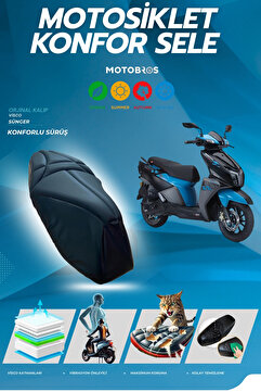 Motobros Tvs Ntorq 125 Uyumlu Konfor Sele Kılıfı Visco Süngerli