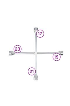 Badem10 Universal Uyumlu İstavroz Bijon Anahtarı 4 Lü Ksa 17x19x21x23