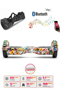 CityMate Elektrikli Kaykay Full Ledli Hoverboard Bluetooth Hoparlörlü 6.5 Inch Çanta Hediyeli D19