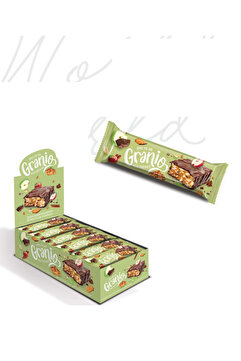 GRANIO Sütlü Çikolata Kaplamalı Elmalı Tarçınlı Meyveli Bar 40 gr X 24 Adet