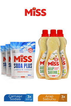 Miss ARAP SABUNU 1000 ML X 3 ADET + SODA PLUS 500 ML X 3 ADET