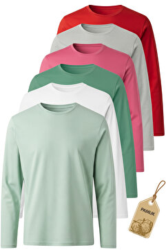 TWOO KİDS Kız Çocuk Body - 6'lı Set Basic Mevsimlik Suprem Uzun Kollu Tişört Badi - SET 3