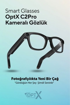 OptX Smart Akıllı Gözlük – Yapay Zeka Gözlük (AI), Kamera, Bluetooth, Müzik, IPX5 (Siyah-Mavi-Krem Renk)