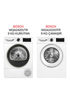 Bosch WQA24201TR - WGA242X3TR 9 KG KURUTMA VE 9 KG ÇAMAŞIR MAKİNESİ 2'Lİ SET