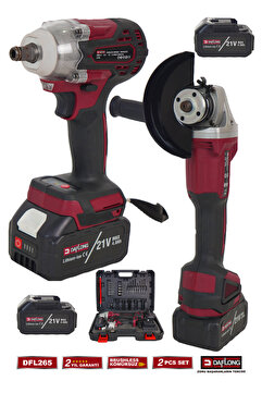 Daflong PRO KÖMÜRSÜZ 2'Lİ SET 600NM BİJON SÖKME VİDALAMA+DEVİR AYARLI TAŞLAMA DFL-265