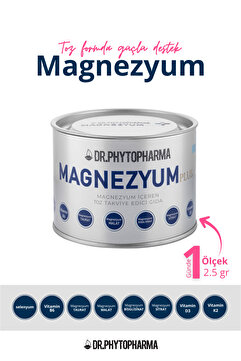Dr Phytopharma Magnezyum 4’lü Form (Taurat Malat Bisglisinat Sitrat) + B6 D3 K2 Selenyum Bor İçeren Takviye 150 Gr