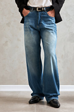 HYMAN Erkek Ekstra Baggy Jean Pantolon