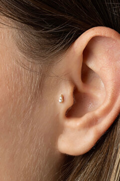 Safir Kuyumculuk Altın Mini Taşlı Tragus Piercing