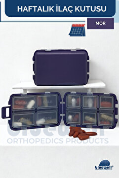 BLUEWELL ORTHOPEDICS PRODUCTS Mini Taşınabilir Haftalık Günlük 10 Gözlü İlaç Kutusu Hap Kabı Haftalık İlaç Saklama Organizeri