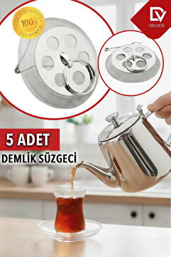 Fotografyabaskı 5 Adet Çaydanlık İçi Çay Süzgeci Paslanmaz Çelik Demlik Süzgeç Dayanıklı Pratik Söktak
