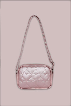 ICONE BAG Icone Çocuk Kalp Kapitone Detaylı Omuz Çantası Pembe
