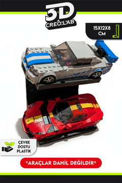3Dcreo.lab Yapı Oyuncak Speed Champions 2'li Araç Sergileme Standı