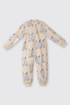 Panço Unisex Bebek Desenli Bej Uyku Tulumu