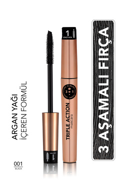 Flormar 3 Kademeli Ayarlanabilir Maskara (SİYAH) - Triple Action Mascara - 001 - 8690604275588