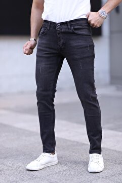 Dr Dnm Remix Erkek Slim Fit Likralı Kot Pantolon Antrasit Tırnaklı
