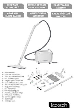 icotech Sc90 Pro Multi Fonksiyonel Buharlı Temizlik Makinesi Buharlı Temizleyici