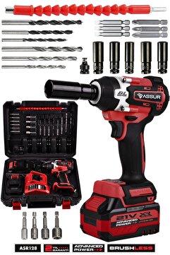 ASSUR 450NM TORKLU PRO 21V ÇİFT AKÜLÜ KÖMÜRSÜZ 1/2 SOMUN SÖKME SIKMA MAKİNESİ