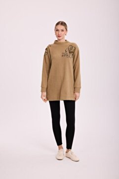 Missemramiss 5008 Florana Nakışlı Angora Tunik