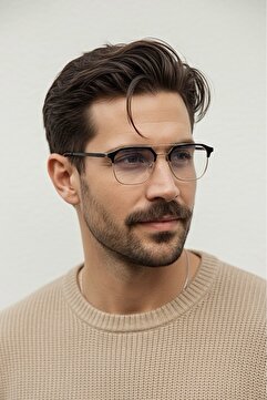 REN EYEWEAR SPECTRUM Gold Siyah Metal Üst Çerçeveli Mavi Işık Korumalı Gözlük -erkek