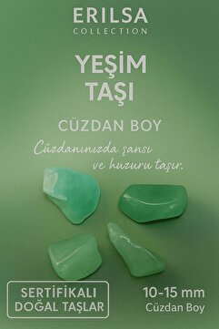 Erilsa Sertifikalı Yeşim Taşı Kütle 10-15 mm Cüzdan Boy – Şans Huzur ve Bereket Taşı