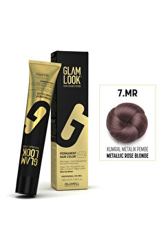 glam look Kumral Metalik Pembe 7.mr |100 ML Profesyonel Beyaz Kapatıcı Kalıcı Saç Boyası | Koruyucu, nemlendirici, besleyici yağlar, düşük amonyak seviyesi,