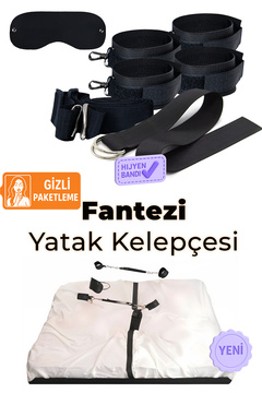 Heleni Fantezi Ayarlanabilir El Ve Ayak Kelepçesi - Bel Kemeri ve Yatak Aparatı Tek Ve Çift Yataklar - Siyah