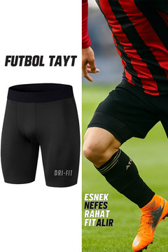 GAZELMANYA Pro Kısa Futbol Taytı Erkek Kısa Futbol Diz Üstü Tayt Sporcu Şort Altı Tayt Dizüstü Fitness Taytı