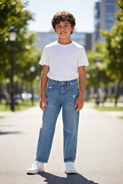 ASL GOLF CLUB Mavi Erkek Çocuk Regular Pamuklu Denim Pantolon Jean