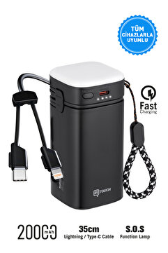 İntouch 20.000 Mah 22,5W PD Hızlı Kablolu Kamp Lambası Outdoor Serisi Powerbank Fast Led Lamba