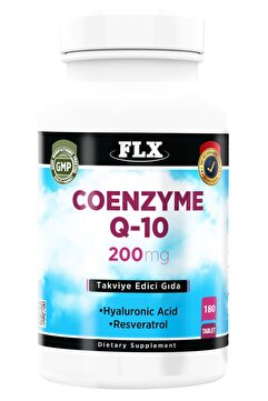 FLX Coenzyme Q-10 Koenzim 200 mg Hyoluronic Acid Resveretrol 180 Tablet