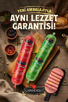 Çapanoğlu Antep Fıstıklı İspanyol Dana Salam 2000 gr Baton Karminsiz Yumuşak Doku Şarküteri Lezzeti