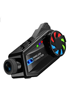 KAZEMTECH BT68 Motosiklet Kameralı İntercom Kask Kulaklık WiFi 1080P / 3000mAh / Video Kayıt