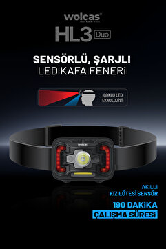 Wolcas Hl3 Duo Sensörlü Kafa Feneri Kafa Lambası