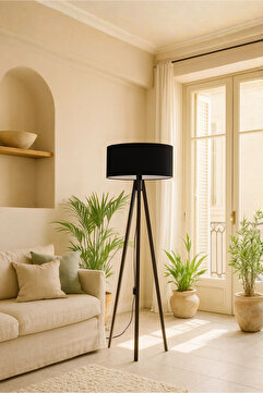 HOMİNG Homing Koyu Venge Ayaklı Tripod Lambader